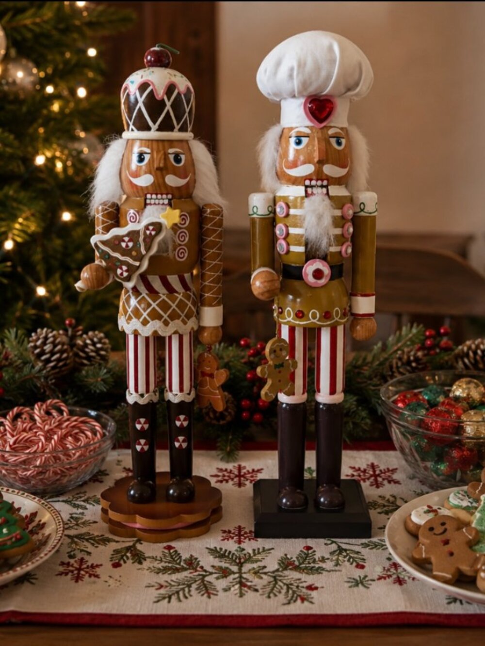 Sweets Themed Holiday Nutcrackers - Set of 2